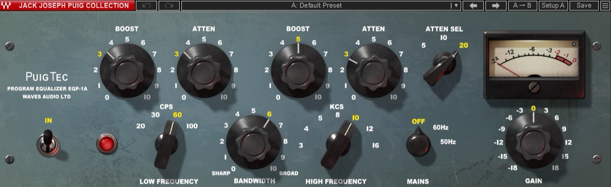 PuigTec EQ plugin interface